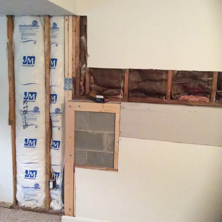 Wall insulation replacement during Contents Cleaning & Restoration in Marlin